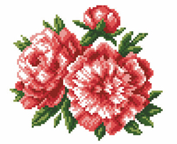 Pre-printed Aida Peony - Matryonin Posad