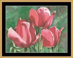 Cross Stitch Chart Golden Tulips - Mystic Stitch