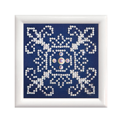 Diamond Dotz White on Blue with Frame - Needleart World