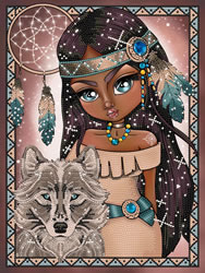 Diamond Dotz Indian Girl with Wolf - Needleart World