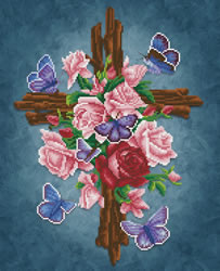 Diamond Dotz Flower Cross - Needleart World