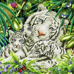 Diamond Dotz White Tiger & Cubs - Needleart World