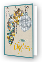 Diamond Dotz Greeting Card Merry Christmas Baubles Antique - Needleart World