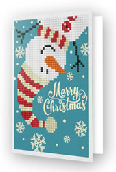 Diamond Dotz Greeting Card Merry Christmas Snowman - Needleart World