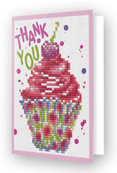 Diamond Dotz Greeting Card Cup Cake Thank You - Needleart World