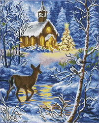 Diamond Squares Chapel in the Snow - Needleart World