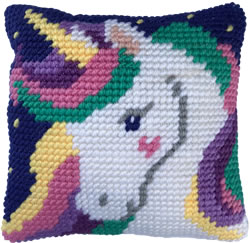 Cushion cross stitch kit Star Light Unicorn - Needleart World