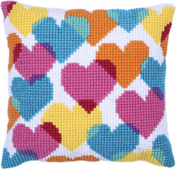 Cushion cross stitch kit Heart Collage - Needleart World