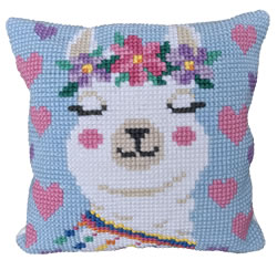 Cushion cross stitch kit Lama - Needleart World