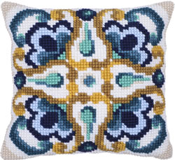 Cushion cross stitch kit Siena Tile - Needleart World