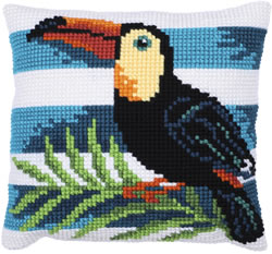 Cushion cross stitch kit Toucan Journey - Needleart World