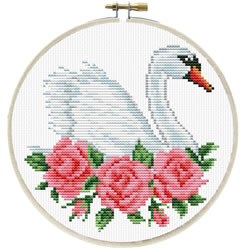 Voorbedrukt borduurpakket Rose Swan - Needleart World