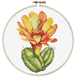 Pre-printed cross stitch kit Yellow Cactus - Needleart World