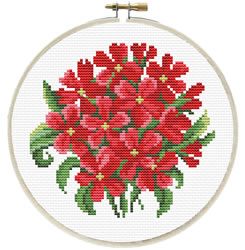 Voorbedrukt borduurpakket Red Bouquet - Needleart World