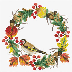 Voorbedrukt borduurpakket Autumn Wreath - Needleart World