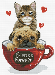 Voorbedrukt borduurpakket Friends Forever - Needleart World