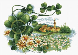 Pre-printed cross stitch kit Scenery Clover - Needleart World