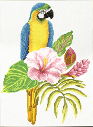 Voorbedrukt borduurpakket Hibiscus Macaw - Needleart World