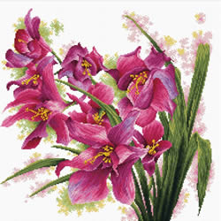 Pre-printed cross stitch kit Lovely Orchids - Needleart World