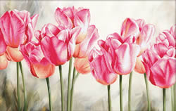 Voorbedrukt borduurpakket Pink Tulips - Needleart World