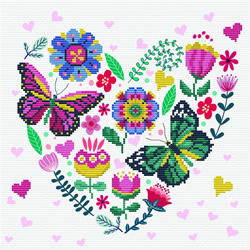 Pre-printed cross stitch kit Love Garden - Needleart World