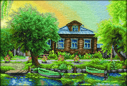 Cross Stitch Kit Russian Fishing Village - PANNA