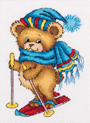 Cross stitch kit Skiing Bear - PANNA