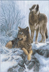 Cross stitch kit Howling Wolf - PANNA