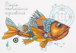 Cross stitch kit Clockwork Fish - PANNA