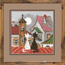 Cross Stitch Kit The City and Cats - Spring - RIOLIS