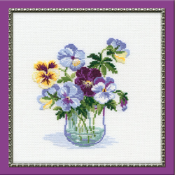 Cross Stitch Kit Bunch of Pansies - RIOLIS