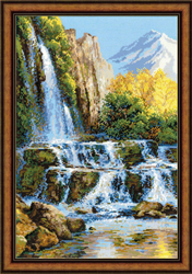 Cross Stitch Kit Landscape with Waterfall - RIOLIS