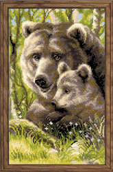 Cross Stitch Kit Bear with Cub - RIOLIS