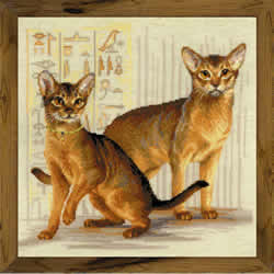 Cross stitch kit Abyssinian cats - RIOLIS