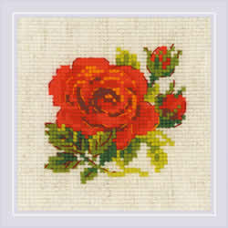 Cross stitch kit Red Rose - RIOLIS