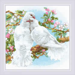 Cross stitch kit White Doves - RIOLIS