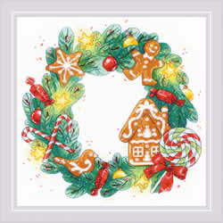 Cross stitch kit Gingerbread Wreath - RIOLIS