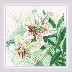 Borduurpakket White Lilies - RIOLIS