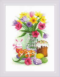 Cross stitch kit Easter Still Life with Bunny - RIOLIS