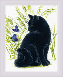 Cross stitch kit Black Cat - RIOLIS