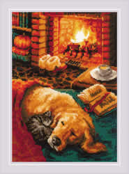 Cross stitch kit By The Fireplace - RIOLIS