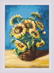 Borduurpakket Sunflowers in a Basket after N. Antonova's Painting - RIOLIS