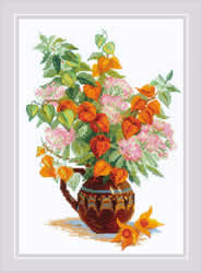 Cross stitch kit Bouquet with Physalis - RIOLIS