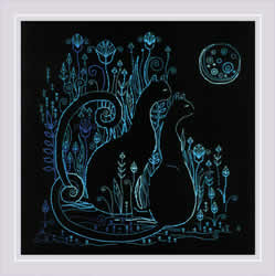 Borduurpakket Cats - Moonlight - RIOLIS