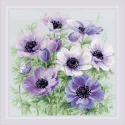 Borduurpakket Purple Anemones - RIOLIS