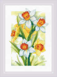 Cross stitch kit Spring Glow - Daffodils - RIOLIS