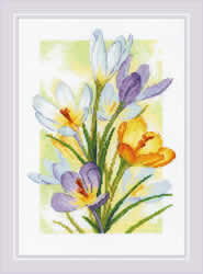 Cross stitch kit Spring Glow - Crocuses - RIOLIS