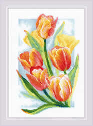 Borduurpakket Spring Glow - Tulips - RIOLIS