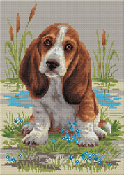 Diamond Mosaic Basset Hound Puppy - RIOLIS