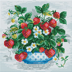 Diamond Mosaic Basket of Strawberries - RIOLIS